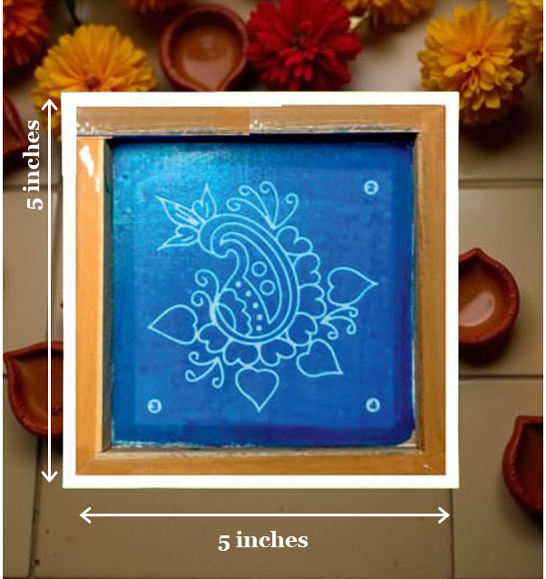 Rangly Peacock Design 2 Rangoli Stencil Wooden 5*5 Inches Pack of 1 piece