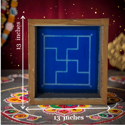 Rangly Swastika padhmam Design 2 Rangoli Stencil Wooden 13*13 Inches Pack of 1 piece