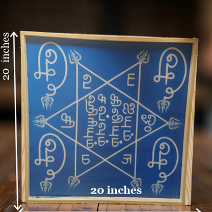 Rangly Om hleem Kreem Yantra Rangoli Design Stencil Wooden 20x20Inches Pack of 1 piece