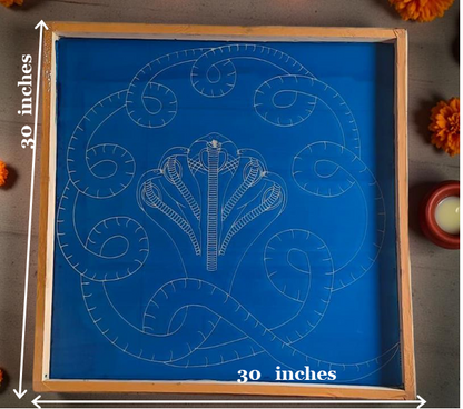 Rangly Jumbo Naga Model 2 Rangoli Stencil Wooden  30x30 Inches  Pack of 1 Piece