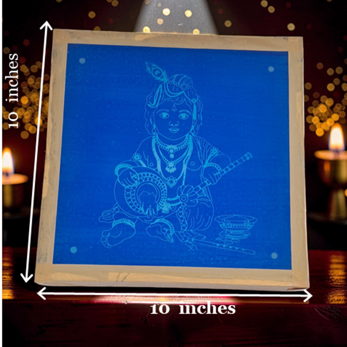 Rangly Balakrishna  Rangoli Design Stencil Wooden 10x10 Inches Pack of 1 piece