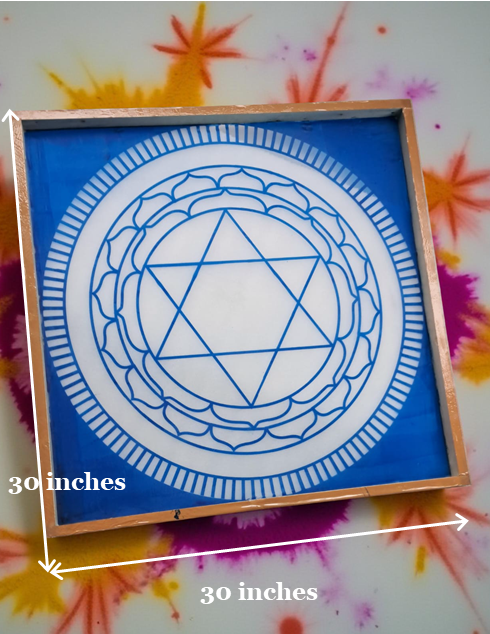 Rangly Jumbo Sudarshana Mandala 1 Yantra  Rangoli Stencil Wooden 30x30 Inches Pack of 1 piece