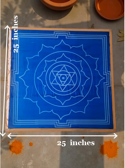 Rangly Jumbo Surya Mandala Yantra 3 Rangoli Stencil Wooden 25x25 Inches Pack of 1 piece
