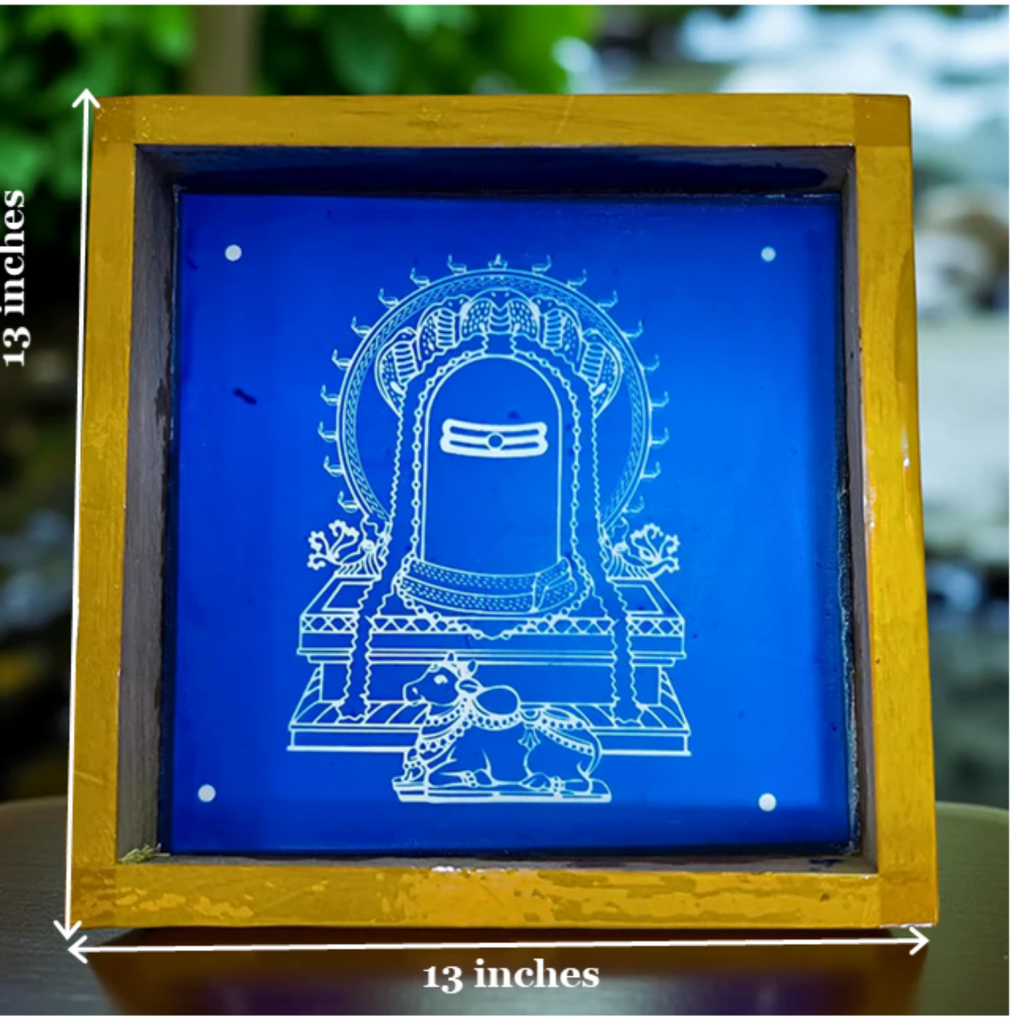 Rangly  Shivalinga with Nandi Rangoli Stencil Wooden  13x13 Inches  Pack of 1 Piece (Copy)