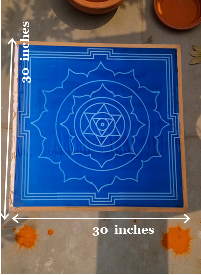 Rangly Jumbo Surya Mandala Yantra 3 Rangoli Stencil Wooden 30x30 Inches Pack of 1 piece