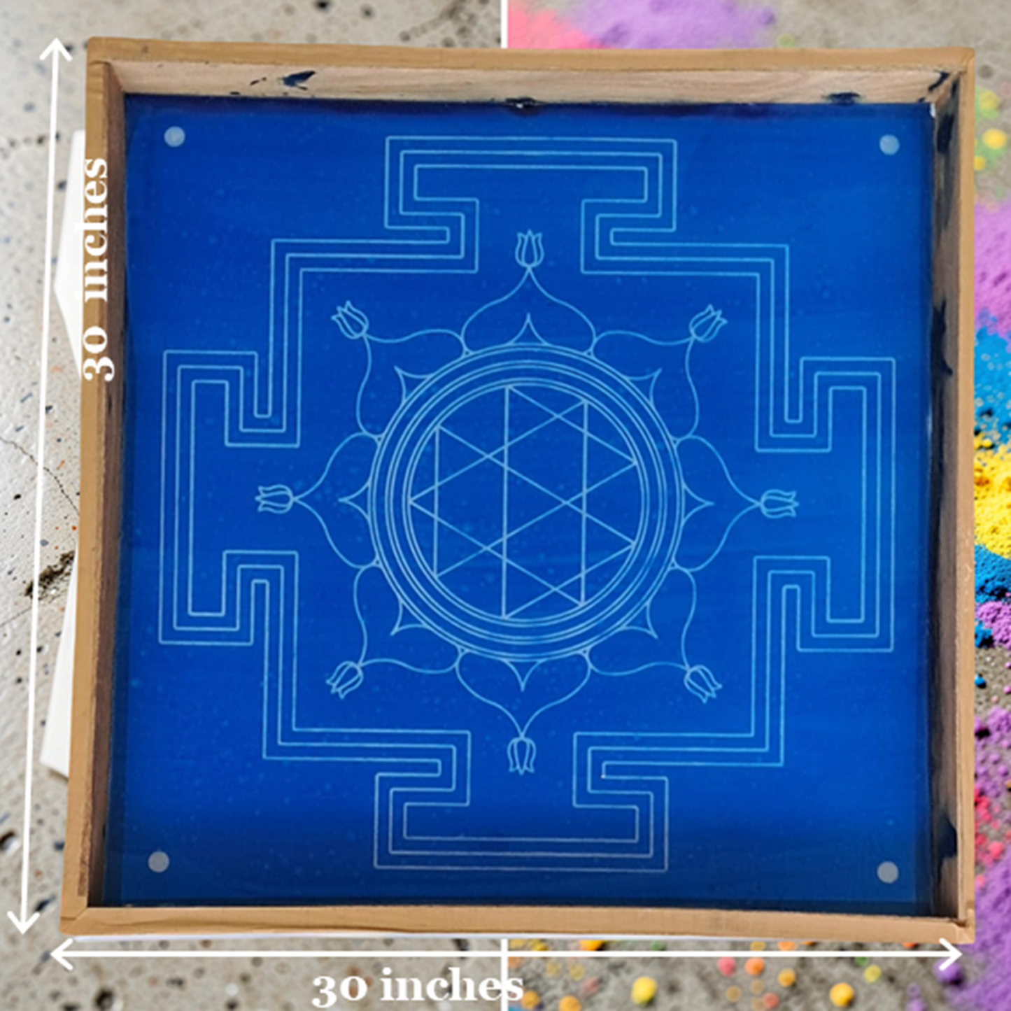 Rangly Jumbo Durga Mandala Yantra Rangoli Design Stencil Wooden 30x30 Inches Pack of 1 piece