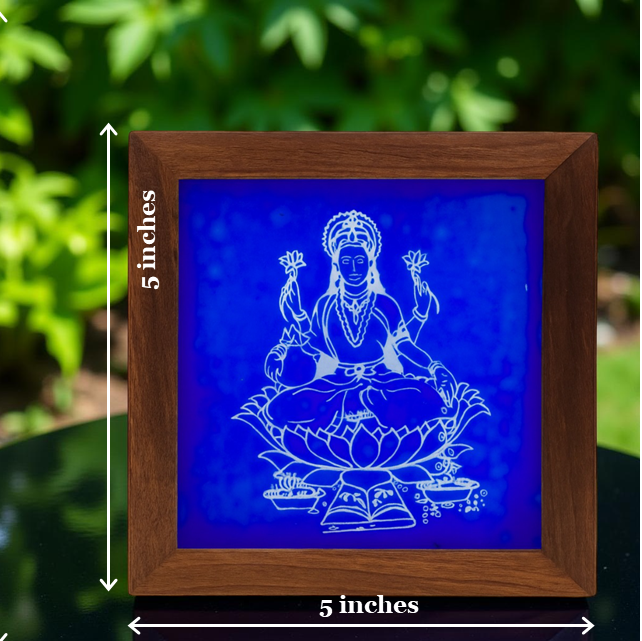 Rangly Lakshmi Rangoli Stencil Wooden 5x5 Inches Pack of 1 piece