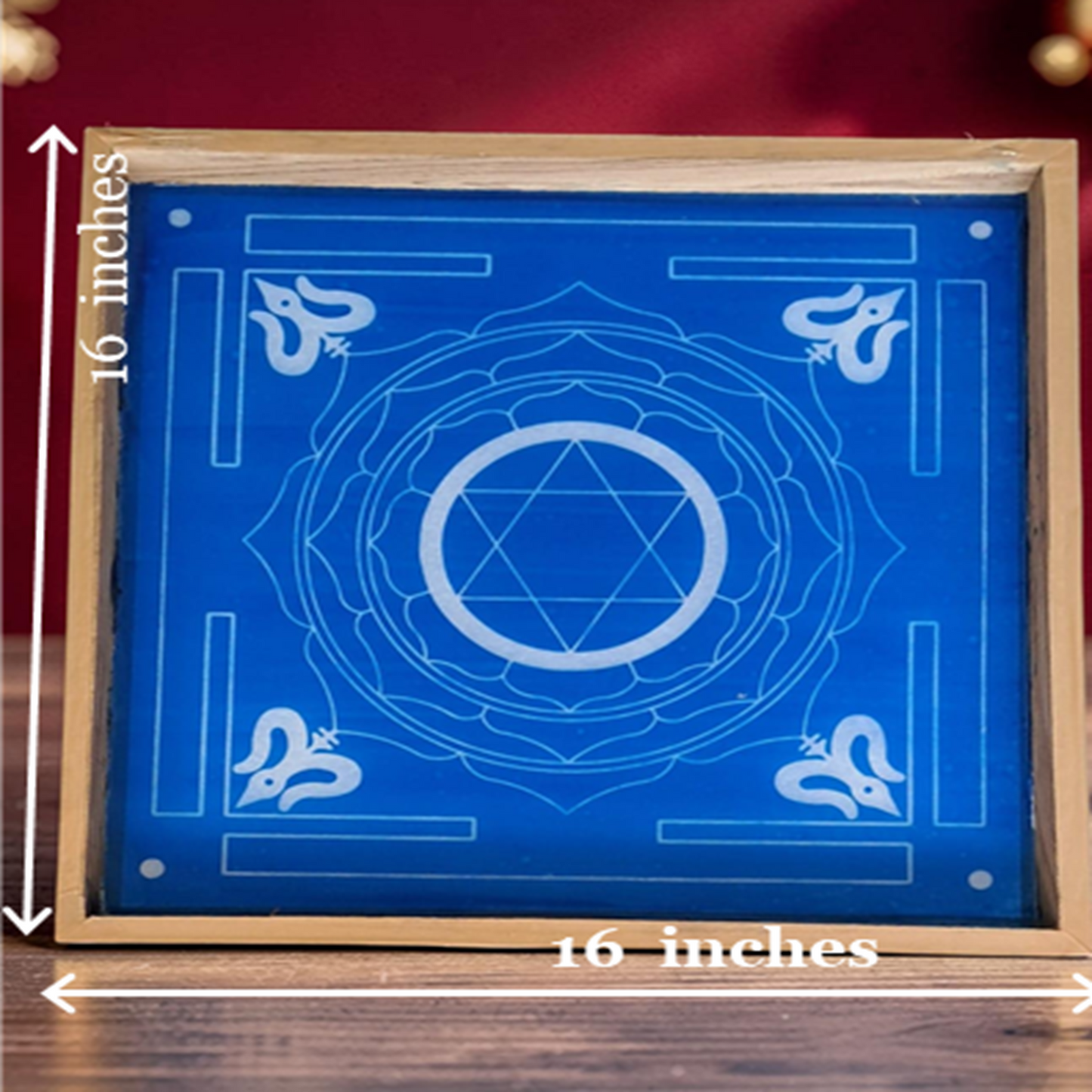 Rangly Jumbo Maha Mrityunjaya Yantra Rangoli Design Stencil Wooden 16x16 Inches Pack of 1 piece