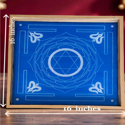 Rangly Jumbo Maha Mrityunjaya Yantra Rangoli Design Stencil Wooden 16x16 Inches Pack of 1 piece