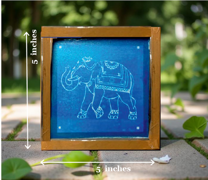 Rangly  Elephant with Trunk Raised Rangoli Stencil Wooden 5*5 Inches Pack of 1 piece