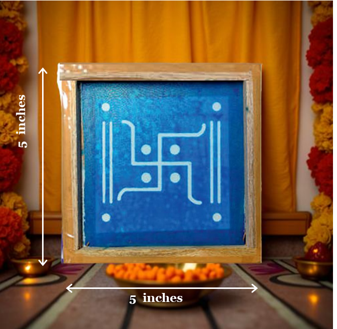 Rangly Swastik Square Rangoli Stencil Wooden 5X5 inches Pack of 1 piece