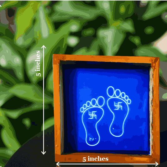 Rangly Lakshmi Padham Rangoli Stencil Wooden 5x5 Inches Pack of 1 piece