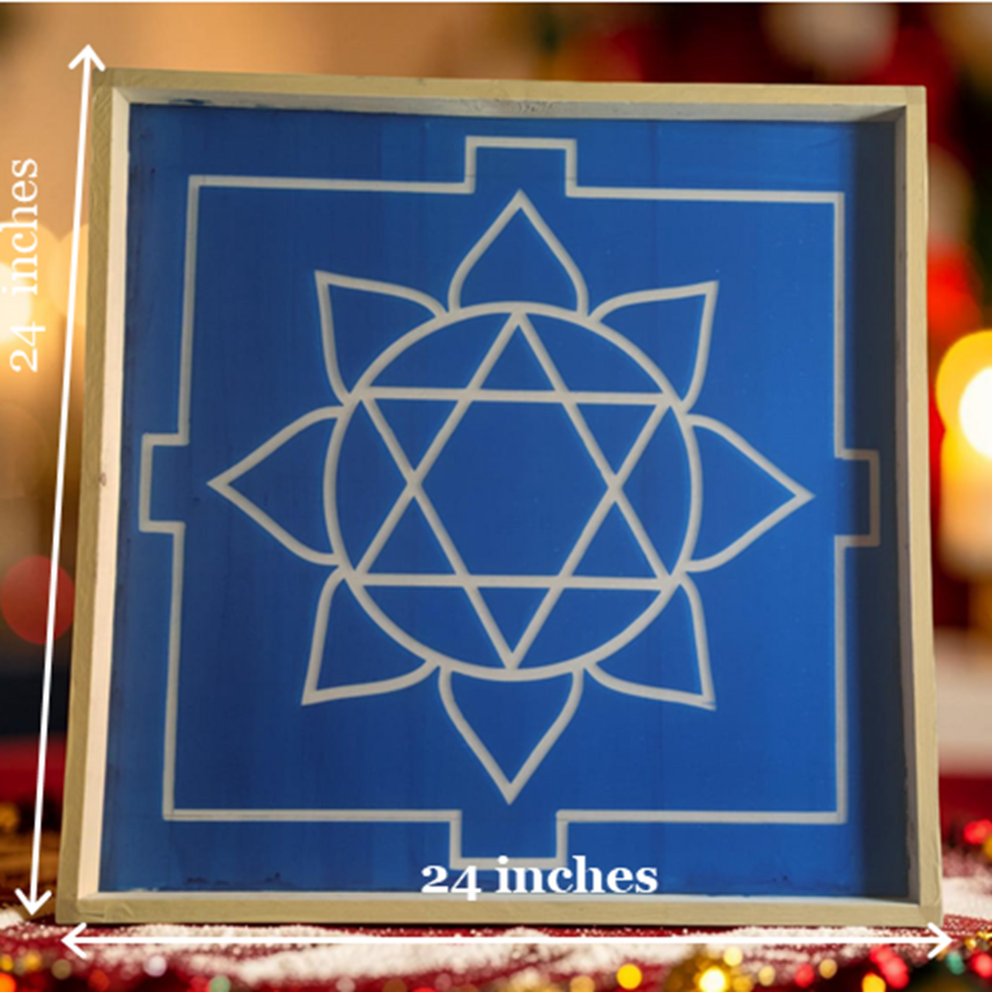 Rangly Ganesh Mandala Yantra Rangoli Design Stencil Wooden 24x24 Inches Pack of 1 piece
