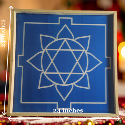 Rangly Ganesh Mandala Yantra Rangoli Design Stencil Wooden 24x24 Inches Pack of 1 piece