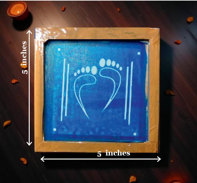 Rangly Lakshmi Padham Model 3 Rangoli Stencil Wooden 5*5 Inches Pack of 1 piece