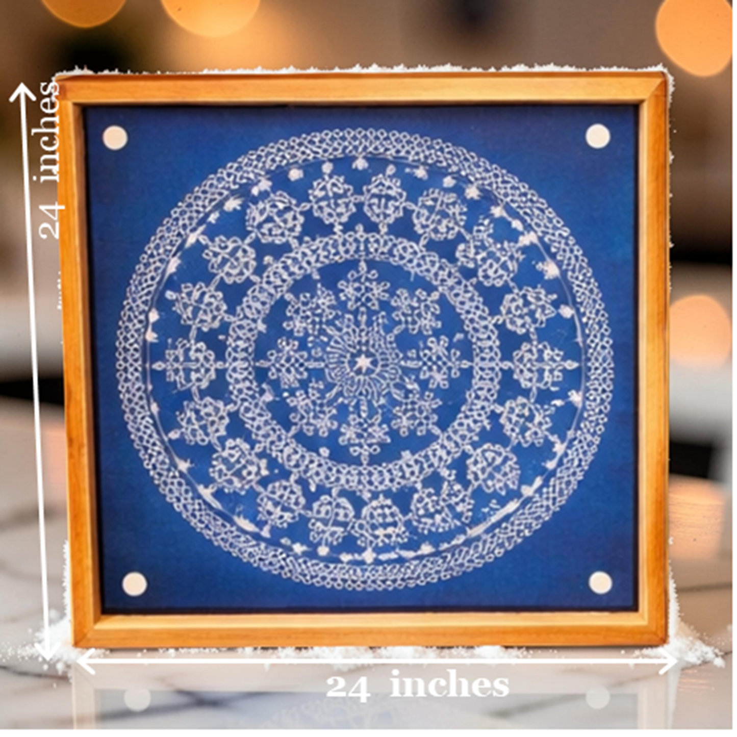 Rangly Jumbo  Rangoli Design Stencil Wooden 24x24 Inches Pack of 1 piece