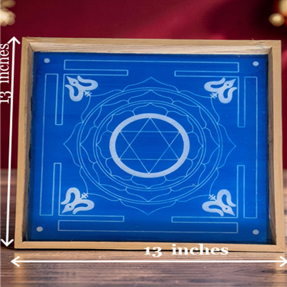 Rangly Jumbo Maha Mrityunjaya Yantra Rangoli Design Stencil Wooden 13x13 Inches Pack of 1 piece