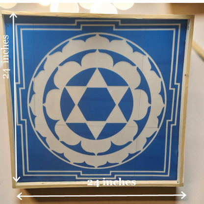 Rangly Sudarasana Yantra Rangoli Design Stencil Wooden 24x24 Inches Pack of 1 piece