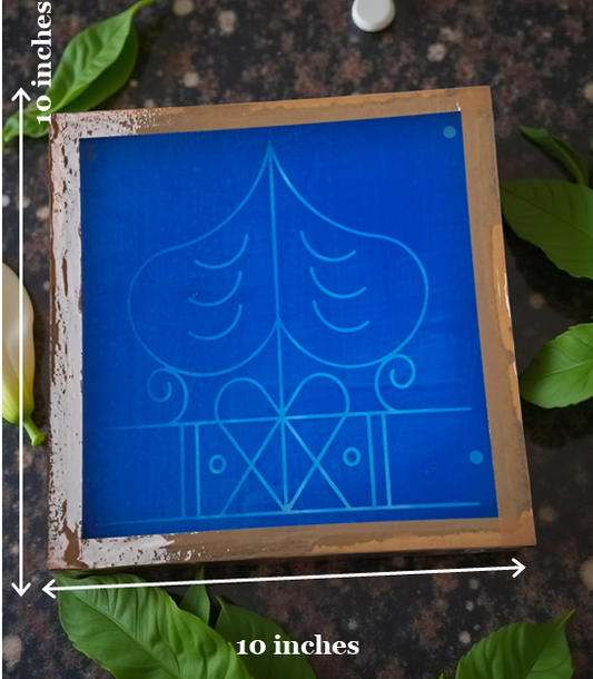 Rangly Ashwatha Mandala Model 4 Yantra Rangoli Stencil Wooden 10x10 Inches Pack of 1 piece