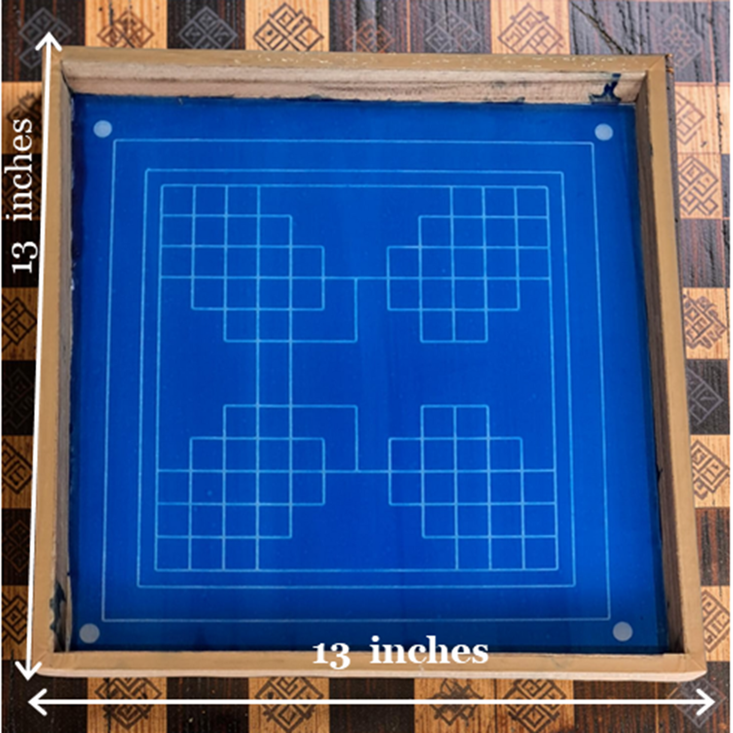 Rangly Eka lingato bhadra Mandal Yantra Rangoli Design Stencil Wooden 13x13 Inches Pack of 1 piece