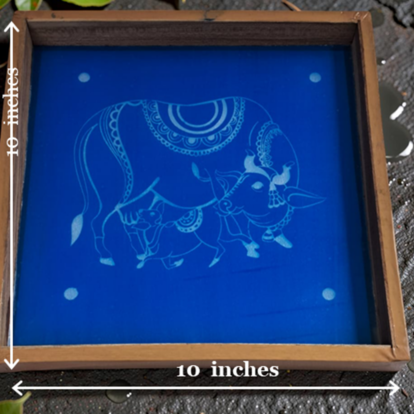 Rangly Gay Vasaru Gomata Rangoli Design Stencil Wooden 10x10 Inches Pack of 1 piece