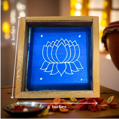 Rangly Lotus Design Rangoli Stencil Wooden 5X5 inches Pack of 1 piece
