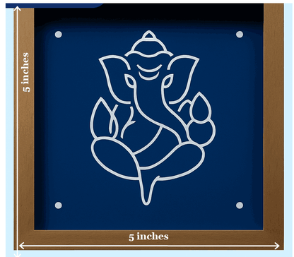 Rangly  Ganesh Rangoli Stencil Wooden 5x5 Inches Pack of 1 piece