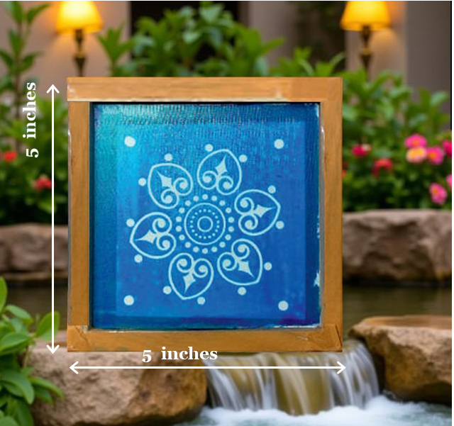 Rangly Mandala Kolam Rangoli Stencil Wooden 5X5 Inches Pack of 1 piece