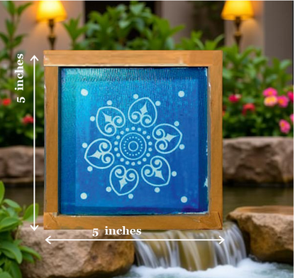 Rangly Mandala Kolam Rangoli Stencil Wooden 5X5 Inches Pack of 1 piece