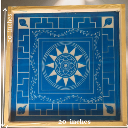 Rangly Jumbo Chakramandala Yantra Rangoli Design Stencil Wooden 20x20 Inches Pack of 1 piece