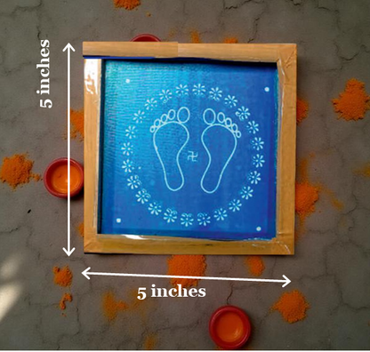 Rangly- Pair- of- Lakshmi- Padam- with- Circle- Stencil- Wooden- 55 Inches Pack of 1 piece