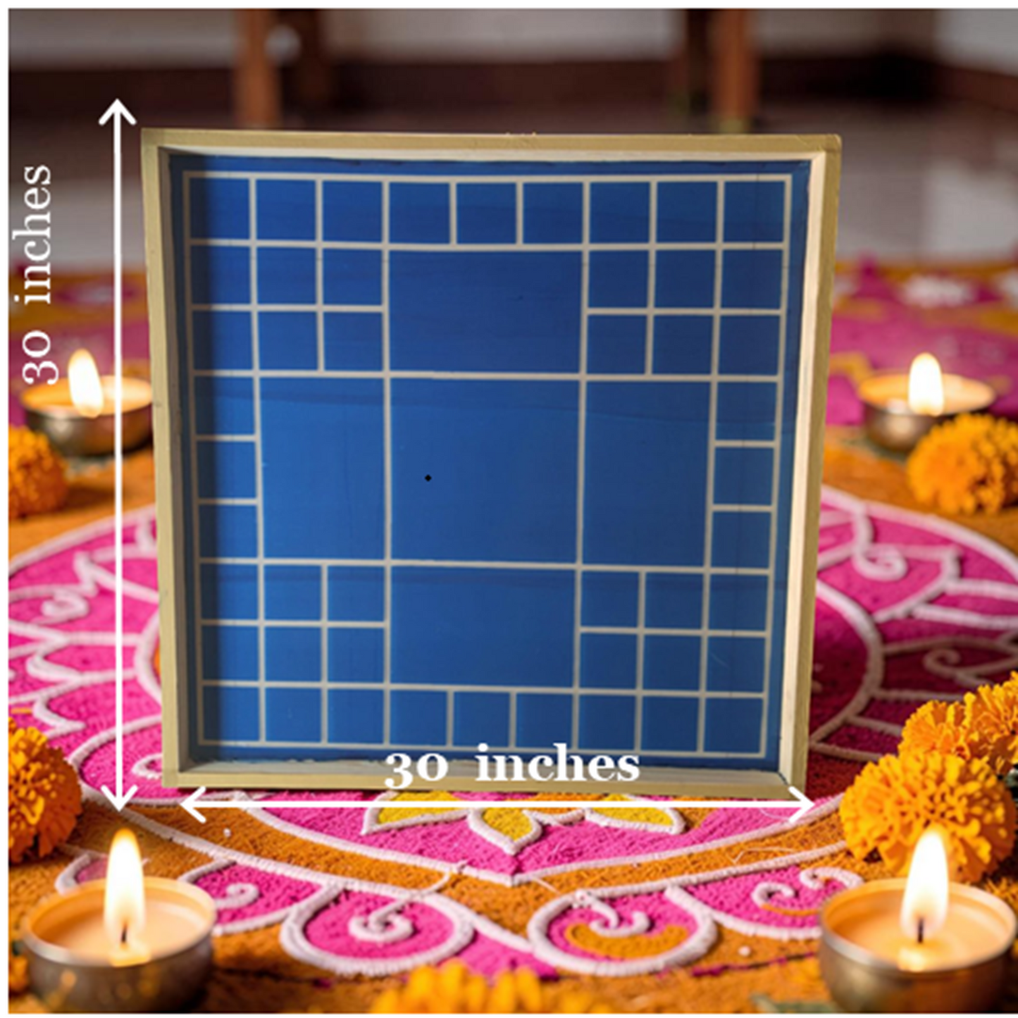 Rangly Vastu Mandala Yantra Rangoli Design Stencil Wooden 30x30 Inches Pack of 1 piece