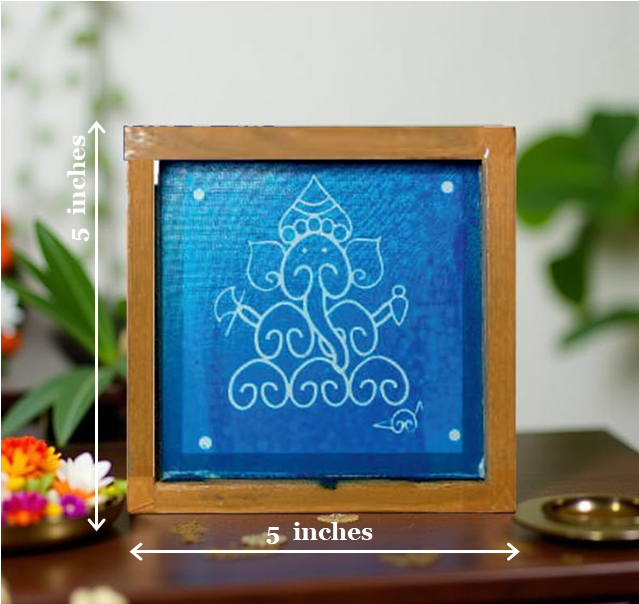 Rangly Ganesha Sitting Model Rangoli Stencil Wooden 5X5 Inches Pack of 1 piece