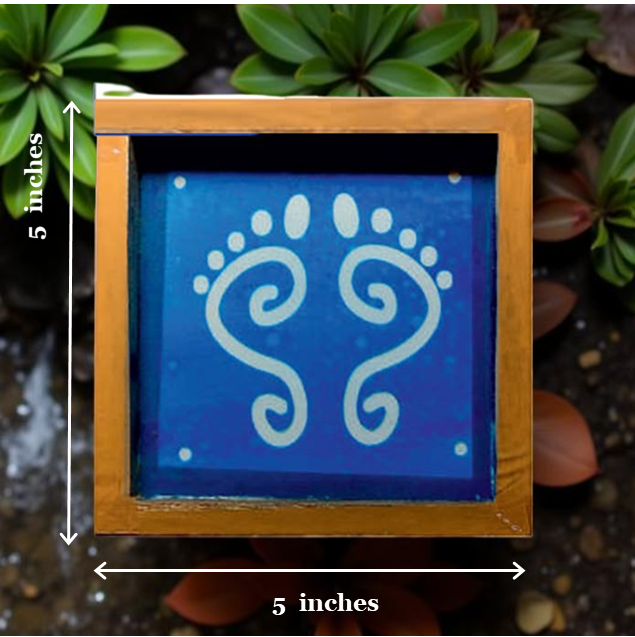 Rangly Lakshmi Paduka Rangoli Stencil Wooden 5*5 Inches Pack of 1 piece