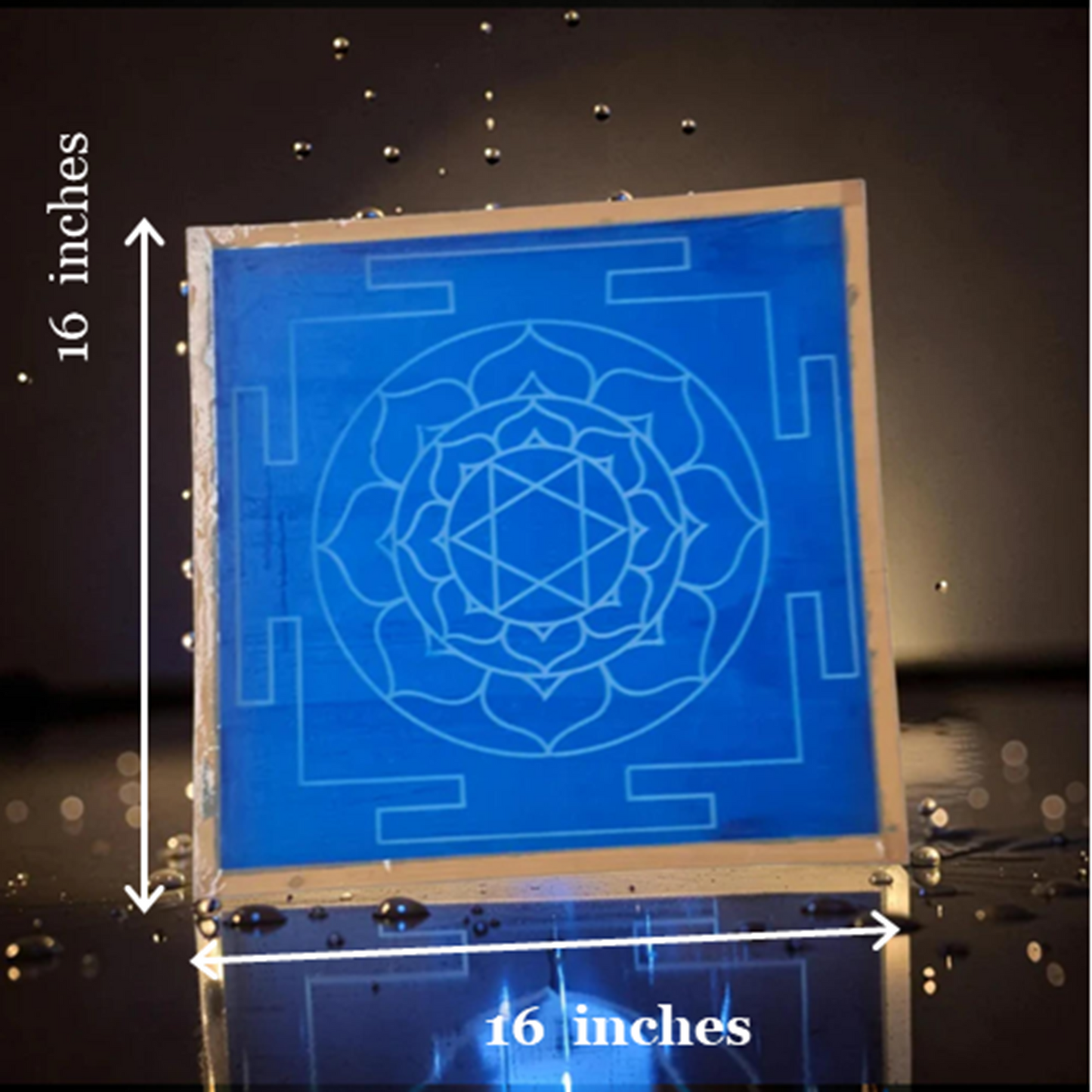 Rangly Jumbo  Bhubaneshwari Yantra Rangoli Design Stencil Wooden 16x16 Inches Pack of 1 Piece