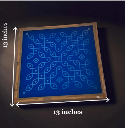 Rangly Kolam Kambi Kolam Rangoli Stencil Wooden 13x13 Inches Pack of 1 piece