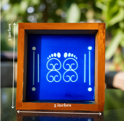 Rangly Laxmi Padma with Gopadma  Rangoli Stencil Wooden 5X5 Inches Pack of 1 piece