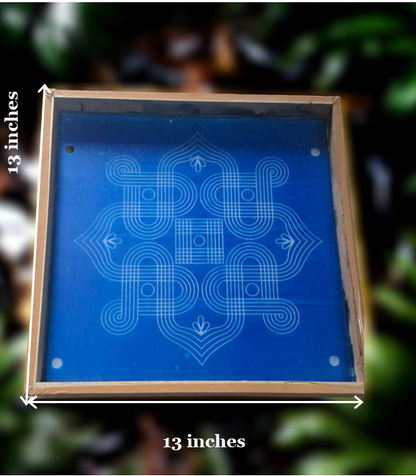 Rangly Kolam Design  Rangoli Stencil Wooden 13x13 Inches Pack of 1 piece