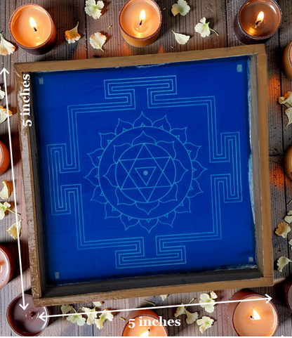 Rangly Shri Bhaglamukhi Yantra Rangoli Design Stencil Wooden 10x10 Inches Pack of 1 piece