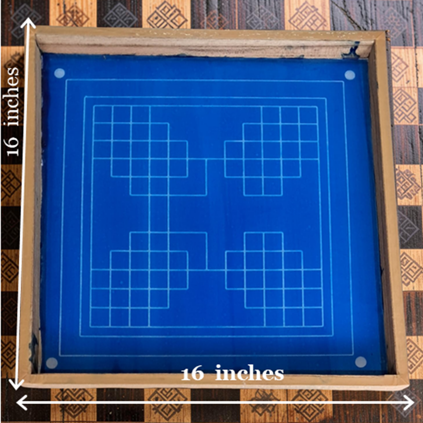 Rangly Eka lingato bhadra Mandal Yantra Rangoli Design Stencil Wooden 16x16 Inches Pack of 1 piece