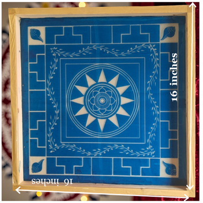 Rangly Jumbo  Chakramandala Yantra Rangoli Design Stencil Wooden 16x16 Inches Pack of 1