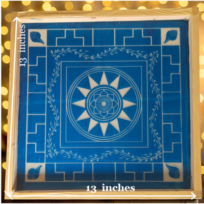 Rangly Jumbo Chakramandala  Yantra Rangoli Design Stencil Wooden 13x13 Inches Pack of 1 piece