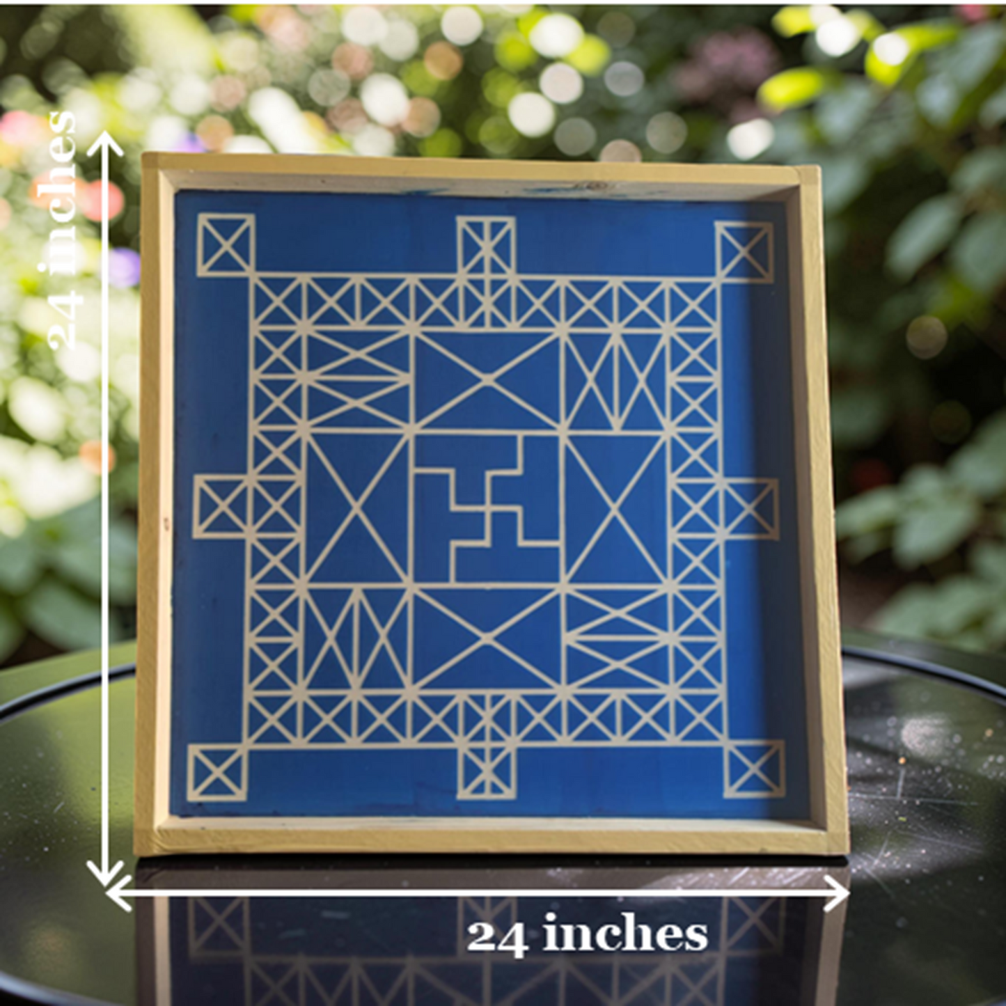 Rangly Vasthu Bali Padmam Yantra Rangoli Design Stencil Wooden 24x24 Inches Pack of 1 piece