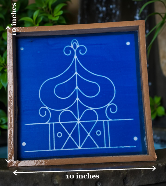 Rangly Ashwatha Mandala Model 3 Yantra Rangoli Stencil Wooden 10x10 Inches Pack of 1 piece