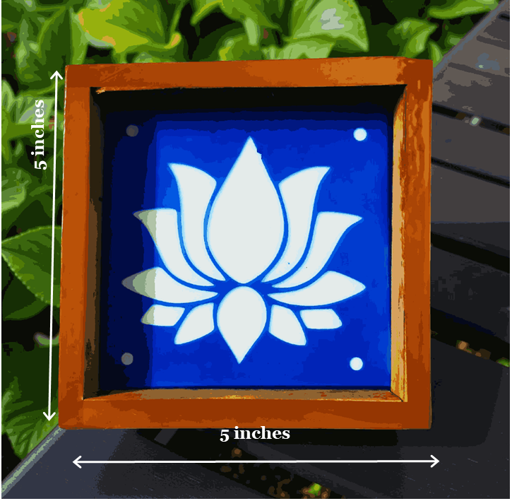 Rangly Lotus Flower Rangoli Stencil Wooden 5X5 Inches Pack of 1 piece