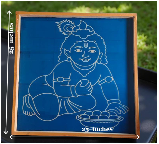 Rangly Jumbo Balakrishna Rangoli Stencil Wooden  25x25 Inches  Pack of 1 Piece