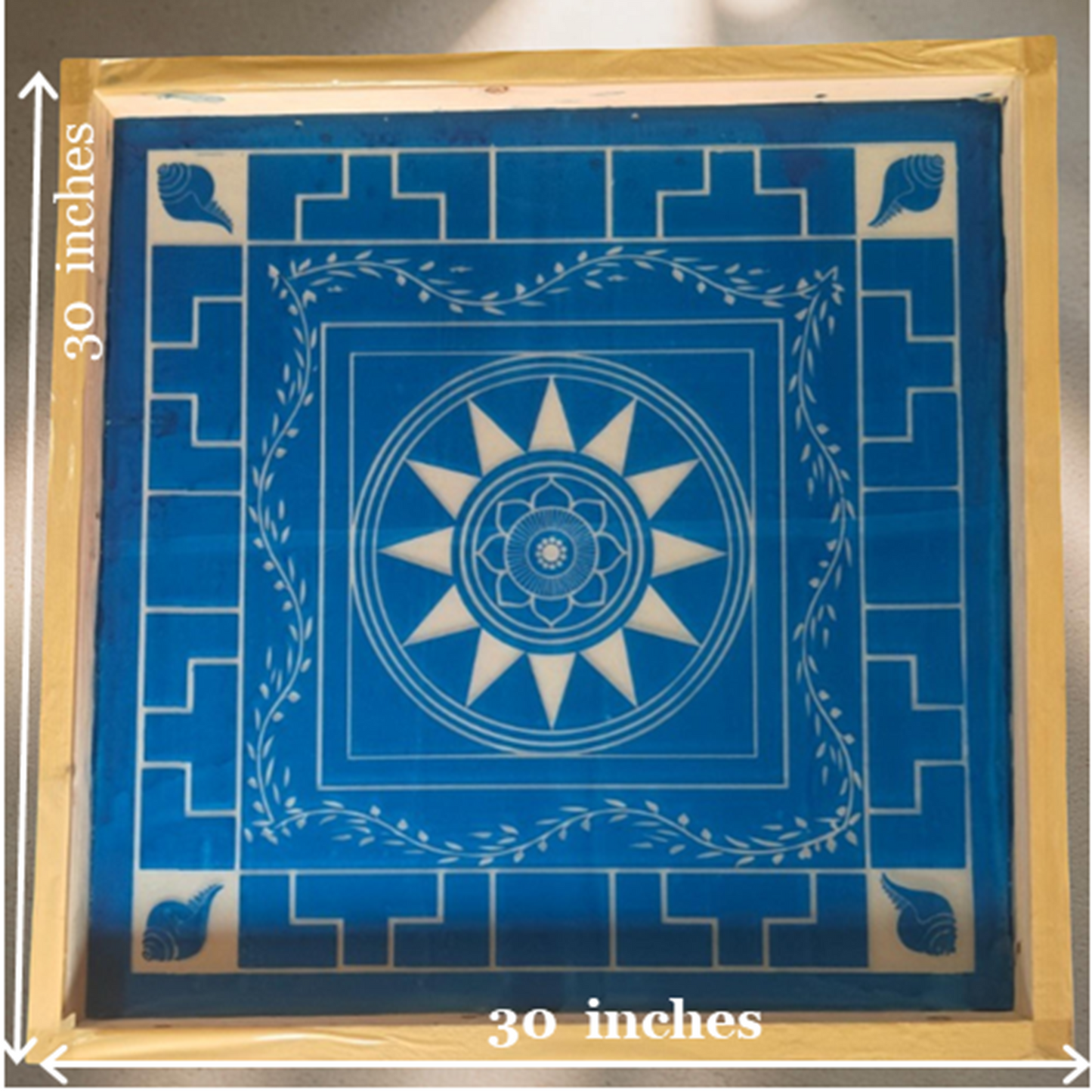 Rangly Jumbo Chakramandala Yantra Rangoli Design Stencil Wooden 30x30 Inches Pack of 1 piece