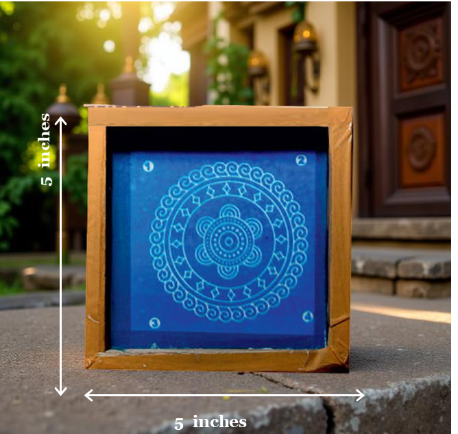 Rangly Circular floral pattern Rangoli Stencil Wooden 5*5 Inches Pack of 1 piece