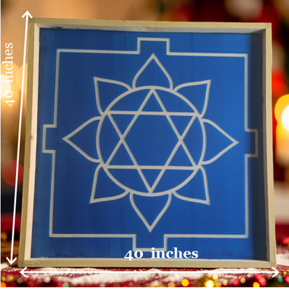 Rangly  Ganesh Mandala Yantra Rangoli Design Stencil Wooden 40x40 Inches Pack of 1 piece
