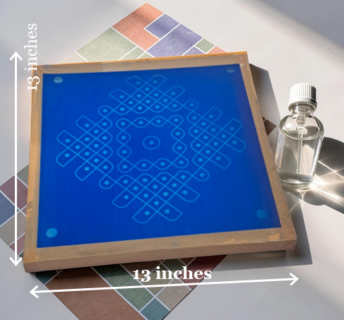 Rangly Kambi Kolam Model 2 Rangoli Design Stencil Wooden 13x13 Inches Pack of 1 piece